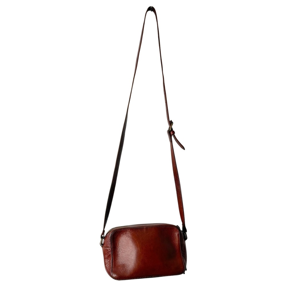 Madewell Cognac Brown Leather Crossbody Camera Bag Small Travel Shoulder Purse